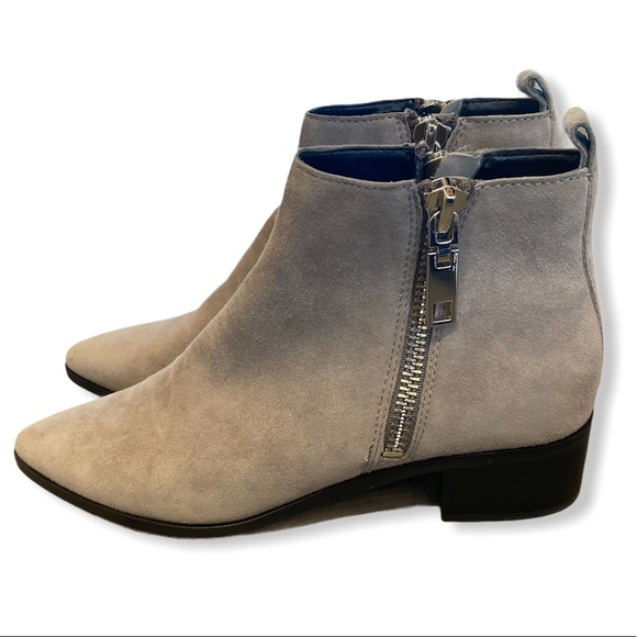 Dolce Vita Shoes - Dolce Vita Grey Leather Booties with Silver Zipper